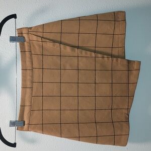 Forever 21 Camel Black Plaid Mini Skirt Size Small